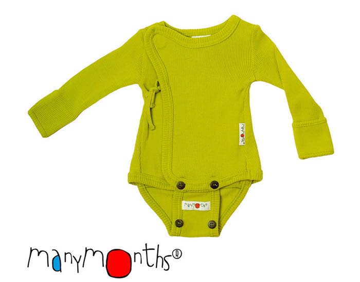 MANYMONTHS Body Kimono Manches Longues Laine M�rinos - Naissance - Sweet Apple