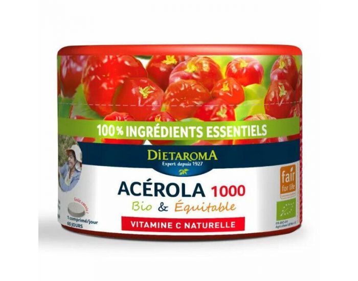 DIETAROMA Acrola 1000 Bio Vitamine C Naturelle - 60 comprims