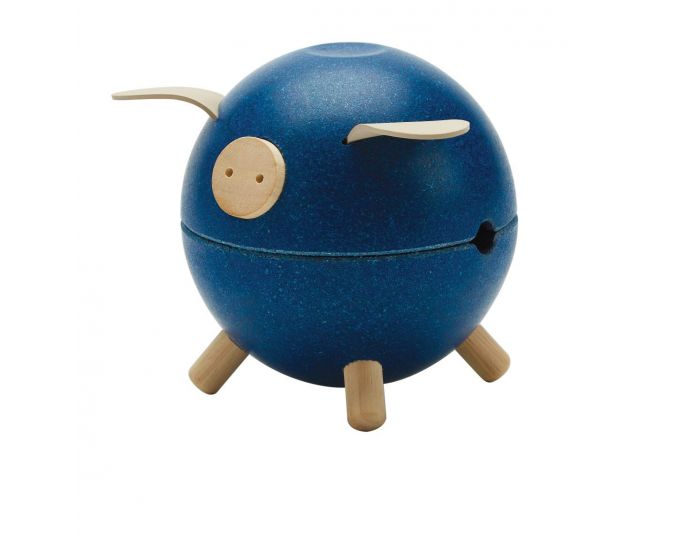 PLAN TOYS Tirelire Cochon bleue - D�s 3 ans