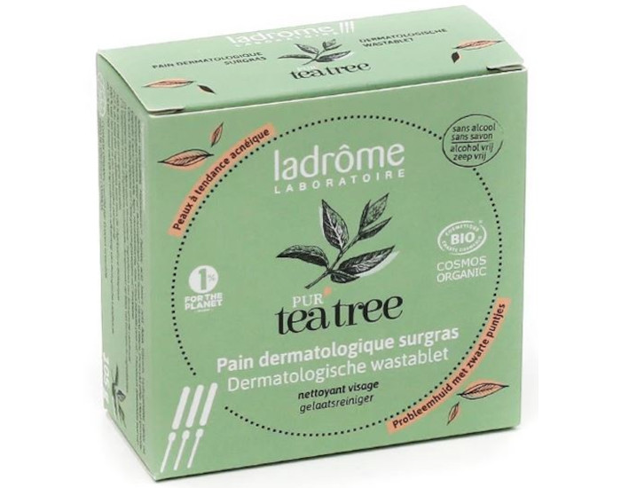 LADROME Pain de Savon Dermatologique Surgras Pur'Tea Tree - 105 g