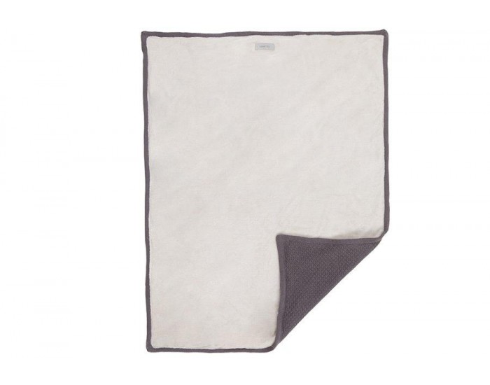 NOUKIES Couverture Tricoloudoux Gris Fonc�-Nougat 75x100cm