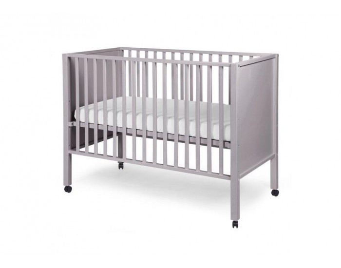 CHILDWOOD Lit 60x120 cm Stone Grey avec Roues