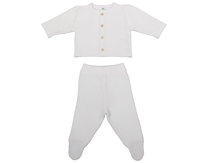 EVEIL ET NATURE Ensemble Brassi�re Pantalon Tricot� - Blanc