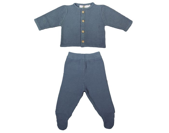 EVEIL ET NATURE Ensemble Brassi�re Pantalon Tricot� - Bleu