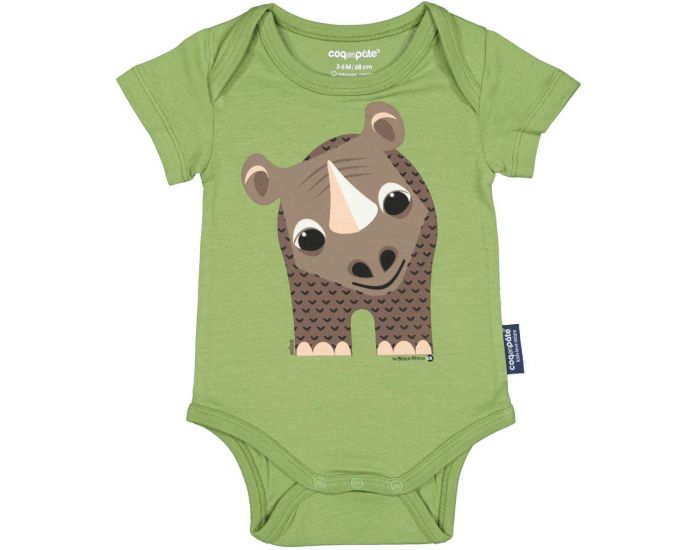 COQ EN PATE Body en Coton Bio - RHINOCEROS - Taille au choix