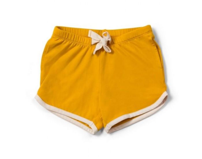 LITTLE GREEN RADICALS Short B�b� en Coton Bio - Jaune Ocre