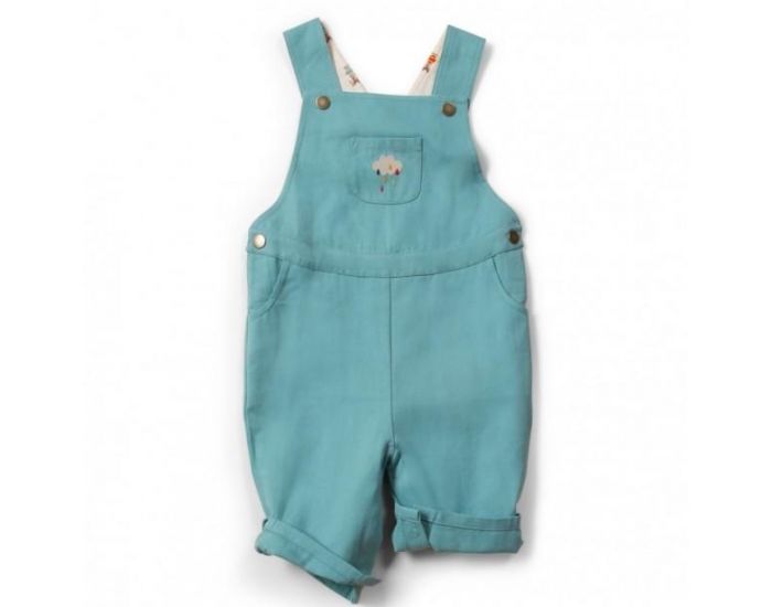 LITTLE GREEN RADICALS Salopette B�b� en Coton Bio - Bleue