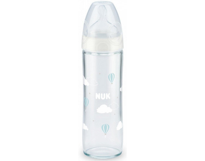 NUK Biberon Montgolfi�re Serenity+ en Verre Col Large - T�tine Silicone M