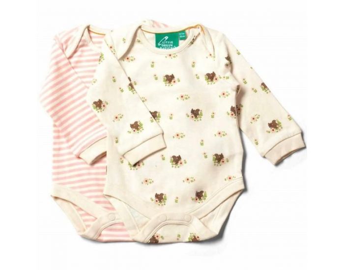 LITTLE GREEN RADICALS Set de 2 Bodies B�b� en Coton Bio - �cureuil