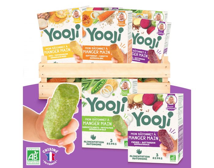 YOOJI B�tonnets manger main L�gumes et F�culents - 10 x 225g - D�s 12 mois