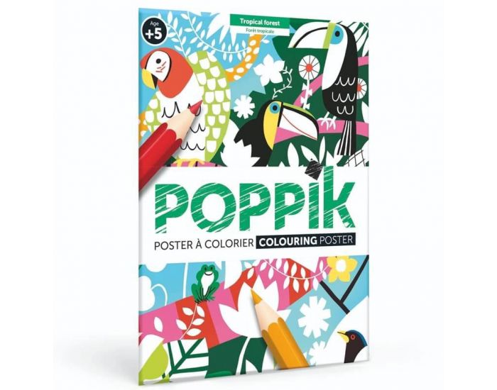 POPPIK Poster  Colorier Forts Tropicales - Ds 5 ans