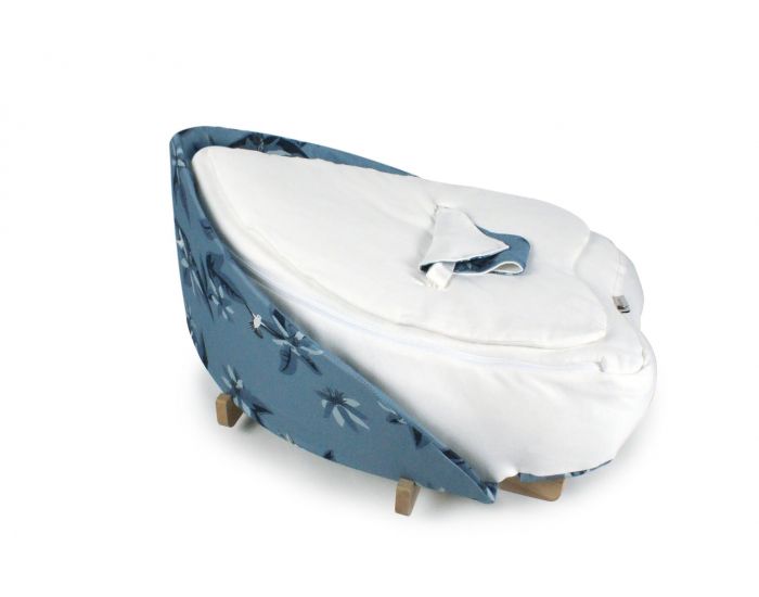 NATURNA Coussin de Maternit� Multifonctions Coton Bio - Transat Feuille 4 en 1 - Colibri Bleu Ecru