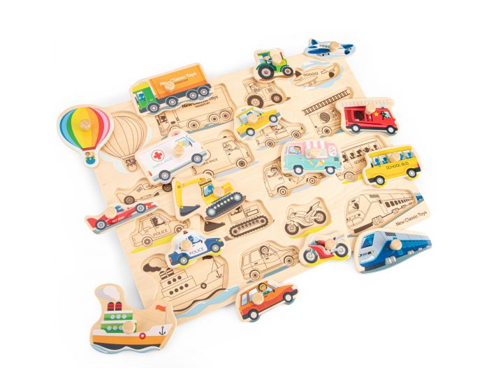 NEW CLASSIC TOYS Grand Puzzle V�hicules 16 pcs - D�s 2 ans
