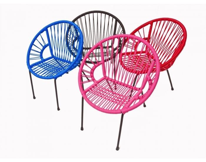 THE ROCKING COMPANY Chaise Tica scoubidou Bleue