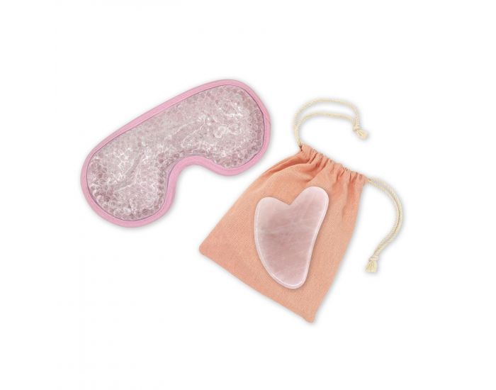 Kit Masque Yeux et GuaSha Quartz Rose