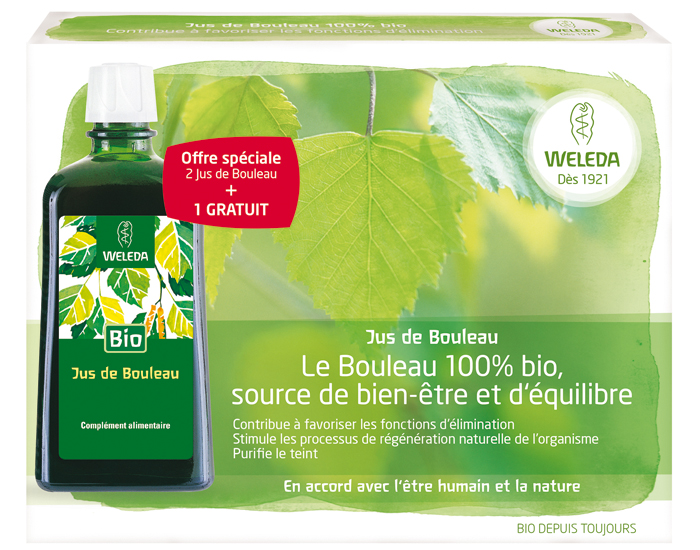 WELEDA Complment alimentaire Trio Bouleau 1 Jus de Bouleau OFFERT - 200 ml