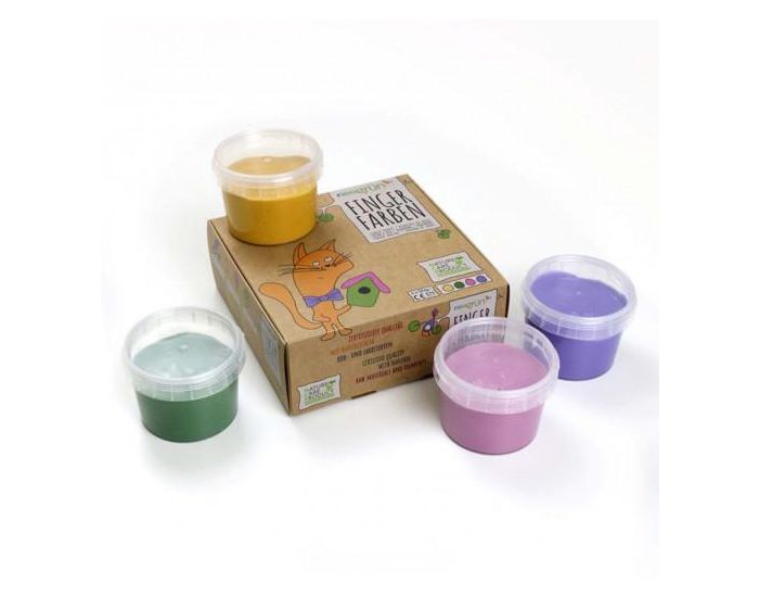 NEOGR�N Peinture � Doigts Luka Naturelle & Vegan Bio - Set de 4 Pots - D�s 3 ans
