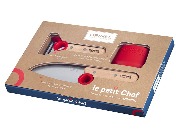 OPINEL MARQUE DPOSE Coffret Petit Chef - Couteau, Eplucheur et Protge Doigts - Ds 7 ans