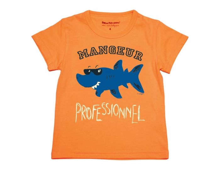 COQ EN PATE T-shirt en Coton Bio - Requin Orange