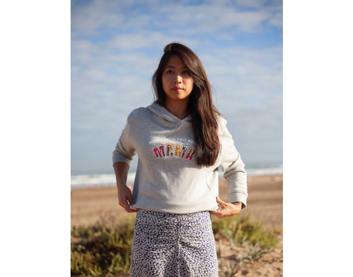 MILKI TRAIN Sweatshirt A Capuche D'Allaitement - Mon Coeur Fait Boum - Mama