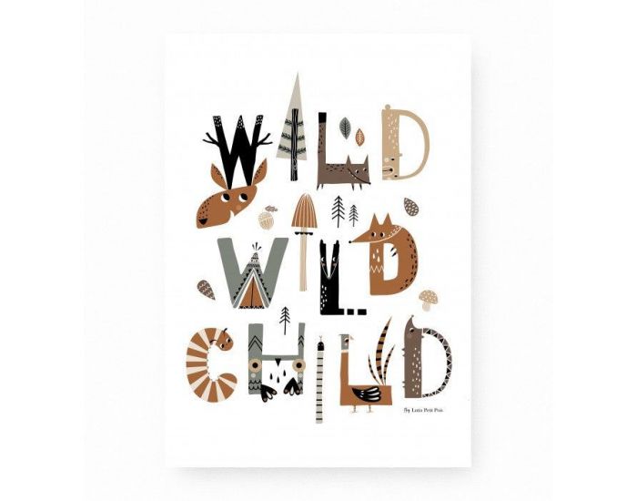 LUTIN PETIT POIS Affiche Wild Wild Child - Format A3