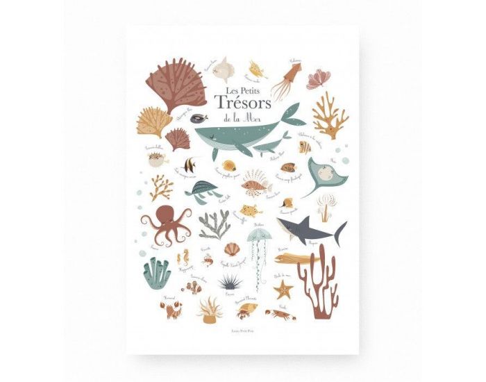 LUTIN PETIT POIS Affiche Les Petits Tr�sors de la Mer - Format A3