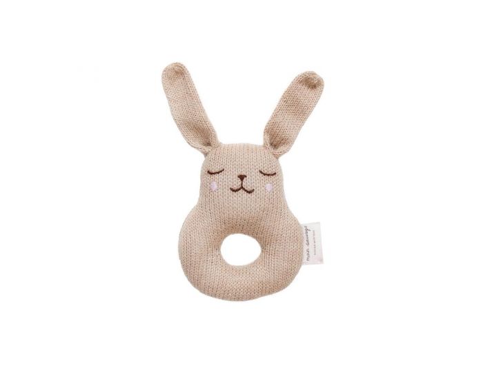 MAIN SAUVAGE Hochet en Tricot Lapin - Ds 3 mois