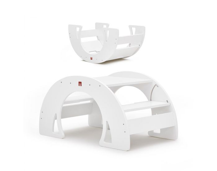 BIANCONIGLIOKIDS Rocker Enfant Modulable 11-en-1 Pont Pikler Dodo Classic - Blanc - Ds 3mois