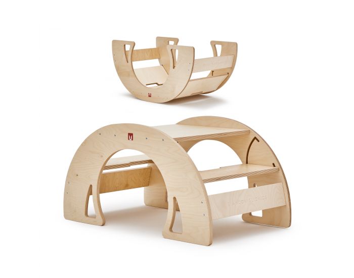 BIANCONIGLIOKIDS Rocker Enfant Modulable 11-en-1 Pont Pikler Dondo Classic - Vernis - D�s 3mois