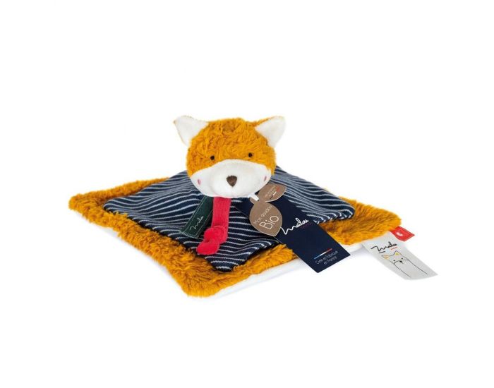 MAILOU TRADITION Doudou Plat Renard en Coton Biologique - 25 cm