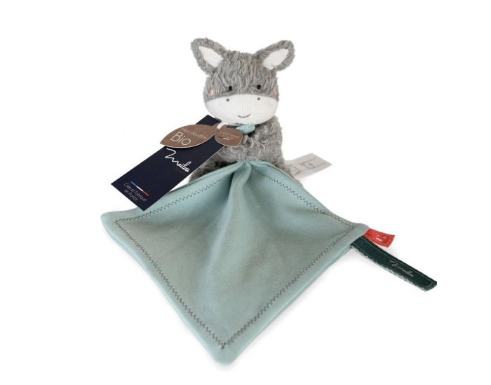 MAILOU TRADITION Peluche Ane avec Doudou en Coton Biologique - 15 cm