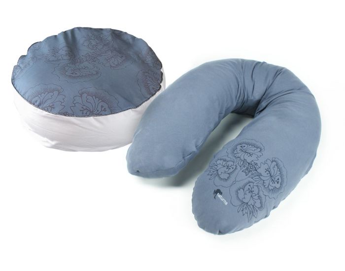 NATURNA Coussin d'Allaitement Zen 3 en 1 - Ardoise Vanda - Rembourrage Li�ge -  Coton Bio