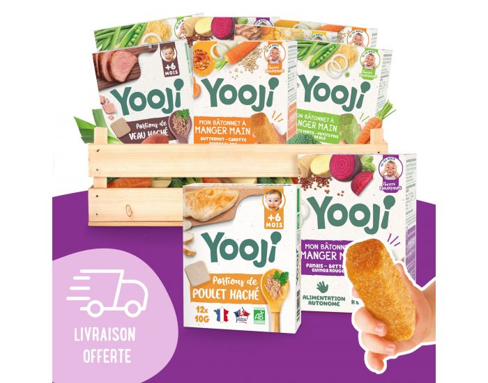 YOOJI Hach�s de Viande et B�tonnets � Manger Main de L�gumes et F�culents - D�s 12 mois
