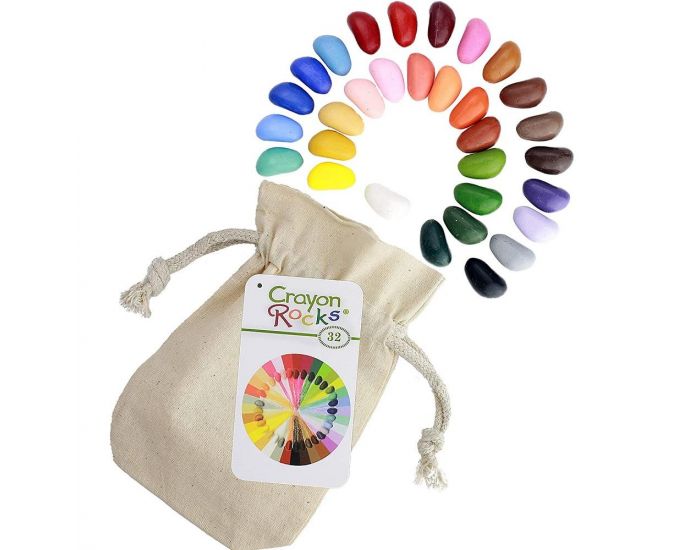 CRAYON ROCKS Sac de 32 Cailloux Crayons - D�s 3 ans