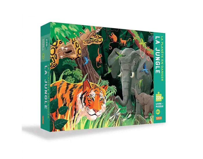 SASSI JUNIOR Puzzle & Livre - La Plan�te en Danger - La Jungle