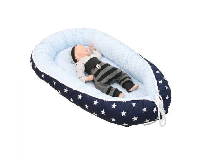 ULLENBOOM Cocoon B�b�, Matelas & Nid d'ange, R�ducteur Lit - Bleu Gris