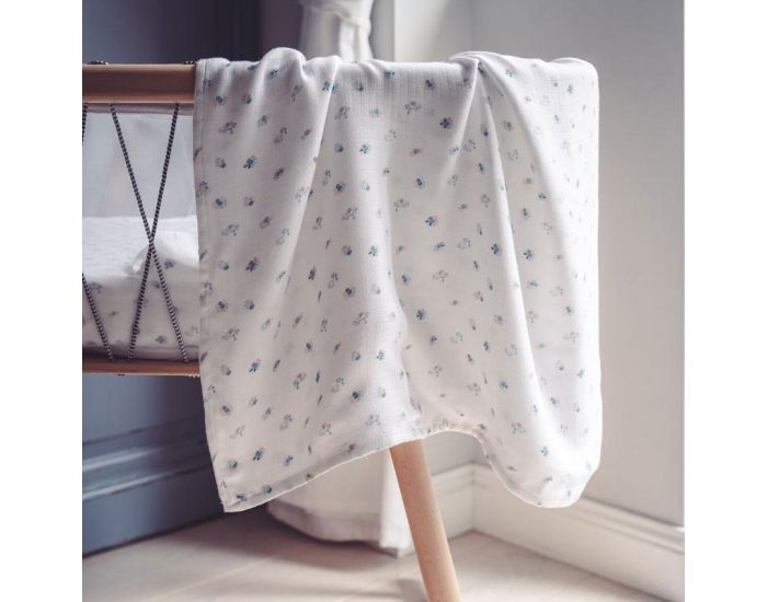 SNAP THE MOMENT Lot de 2 Petits Langes 100% Mousseline - Blueberry Dream