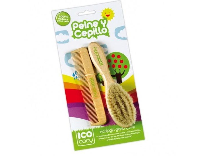  ICOBABY Kit brosse et peigne b�b� naturels