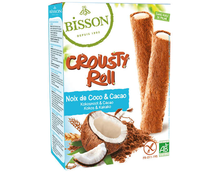 BISSON Crousty Roll Cacao et Noix de Coco - 125 g
