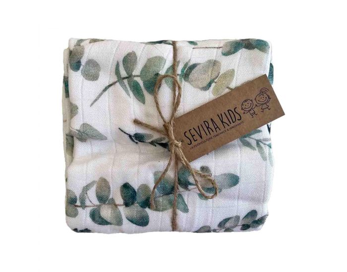 SEVIRA KIDS Maxi Lange Couverture en Viscose de Bambou - Eucalyptus Eucalyptus