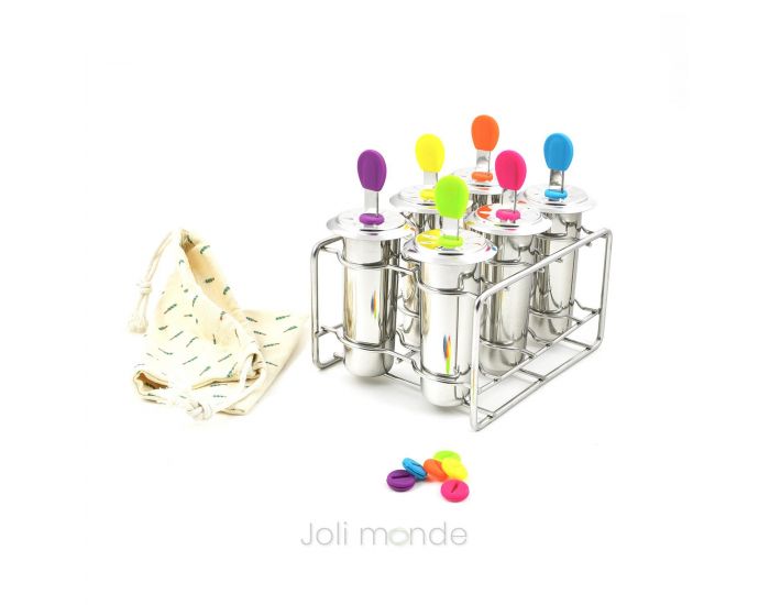JOLI MONDE Ensemble 6 Moules Glaces Inox Tubulus - 85ml