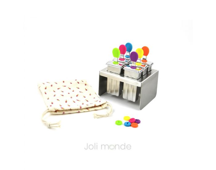 JOLI MONDE Ensemble 6 Moules Glaces Inox Mini Exquimo - 45 ml