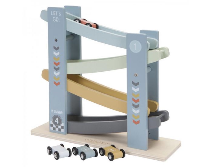 LITTLE DUTCH Circuit Rampe En Bois Blue Cars - D�s 18 mois