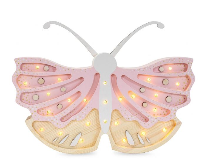 LITTLE LIGHTS Lampe Veilleuse Papillon -  Fraise Cr�me