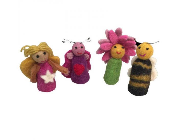 PAPOOSE TOYS Marionnettes � Doigts en Laine Feutr�e - Jardin - D�s 3 ans