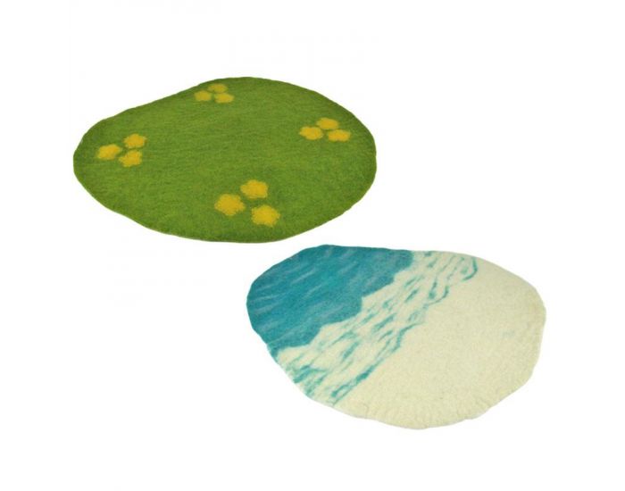 PAPOOSE TOYS Tapis de Jeu Laine Feutr�e � Set Oc�an et Prairie - D�s la Naissance