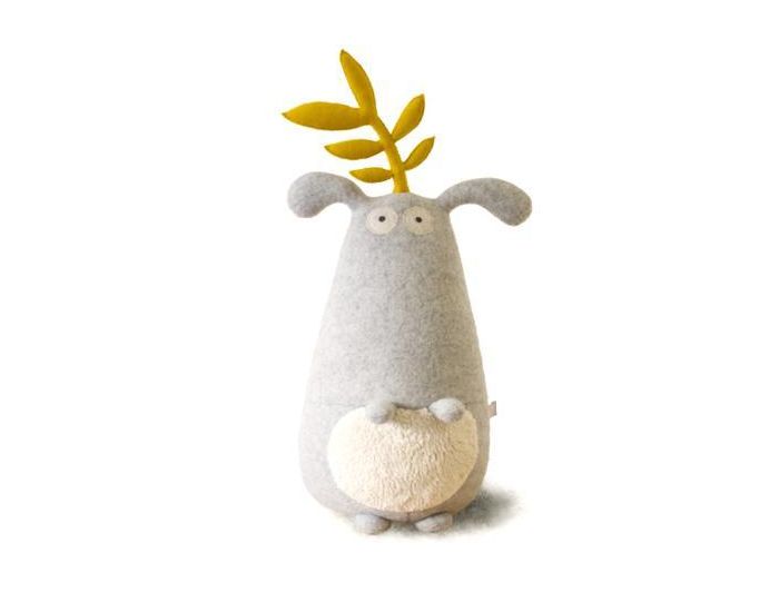 LES GUGUS Peluche Laine et Coton Bio - Gugus Plante Jaune - D�s la Naissance