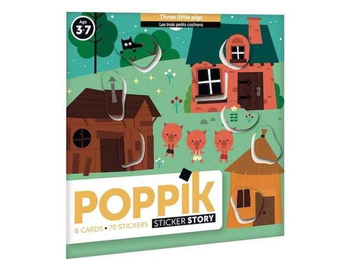 POPPIK Conte en stickers - Les 3 petits cochons - D�s 3 ans