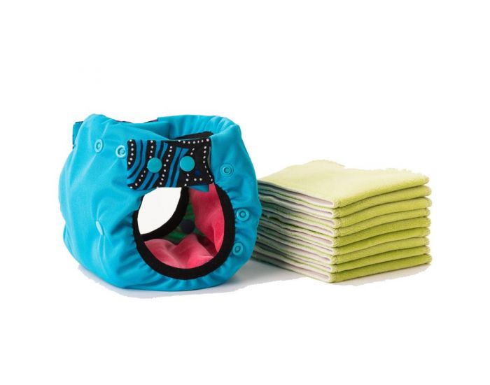 APIAFRIQUE PACK DECOUVERTE Couches lavables TE2 - Taille 1 (2.5-5kg) - Bleu - APIAFRIQUE