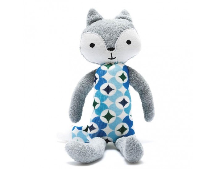 BEST YEARS Doudou Renard en Coton bio - Bleu & Vert
